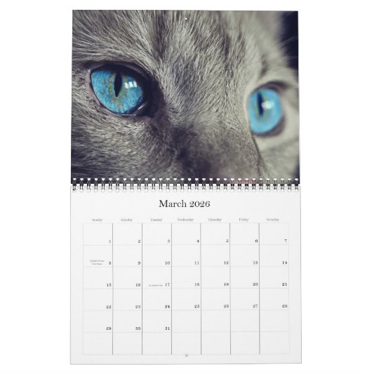 Calendrier du chat 2018 et du chaton (Mar 2026)