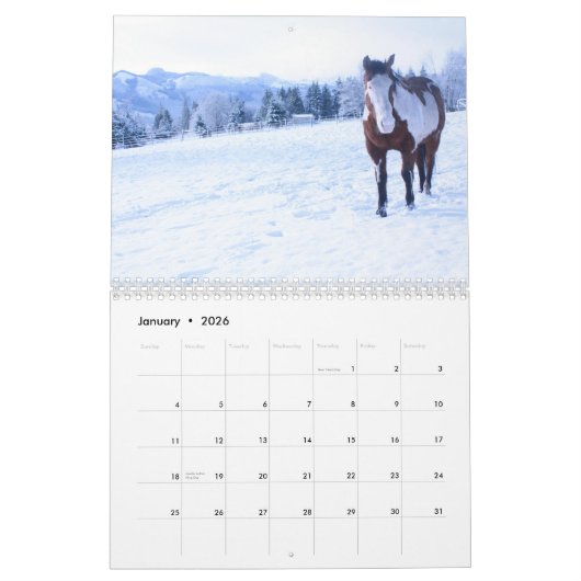 Calendrier du cheval (Jan 2026)