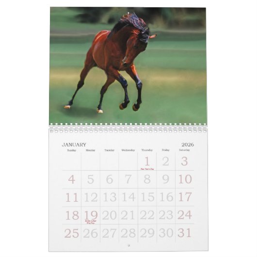 Calendrier du cheval (Jan 2026)