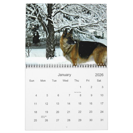 Calendrier du chien de berger allemand 2013 (Jan 2026)