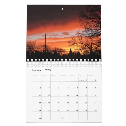 Calendrier du coucher du soleil (Jan 2027)