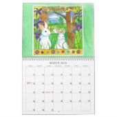 Calendrier du jardin des fleurs d'aquarelle (Mar 2026)