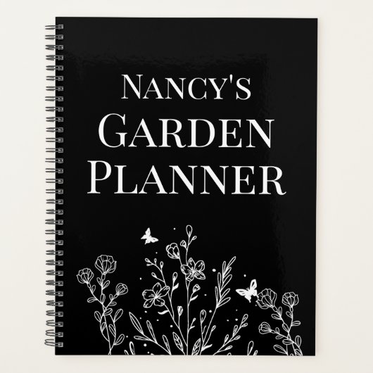 Calendrier du jardinier floral noir (Devant)