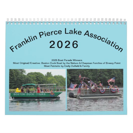Calendrier du lac Franklin Pierce 2026 (Protection)