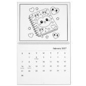 Calendrier du livre de coloriage pour enfants (Feb 2027)