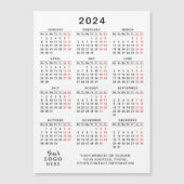 Calendrier du logo commercial 2024 Magnet blanc no (Devant)