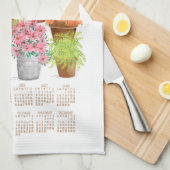 Calendrier du marché aux fleurs Serviette de cuisi (Quart Plié)