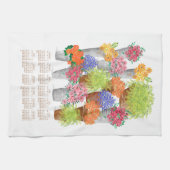 Calendrier du marché aux fleurs Serviette de cuisi (Horizontal)