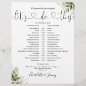 Calendrier du Mariage de script Feuille vert (Devant)