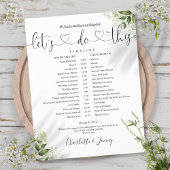 Calendrier du Mariage de script Feuille vert