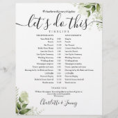 Calendrier du Mariage de script Feuille vert (Devant)