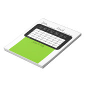 Calendrier du mois Bloc-notes vert jaune (Tourné)