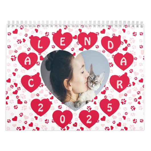 Calendrier du Motif Empreinte de patte photo perso (Protection)