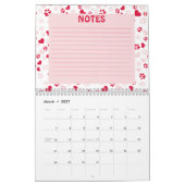 Calendrier du Motif Empreinte de patte photo perso (Mar 2027)