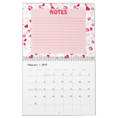 Calendrier du Motif Empreinte de patte photo perso (Feb 2027)