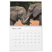 Calendrier du mur des éléphants africains 2021 (Feb 2027)