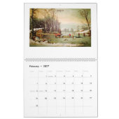 Calendrier du mur des scènes d'Amérique vintage (Feb 2027)