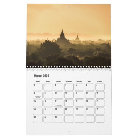 Calendrier du Myanmar (Mar 2026)