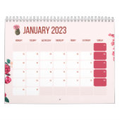 Calendrier du Nouvel An 2023, Fleurs, Jan (Protection)