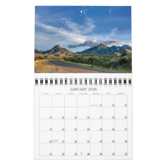 Calendrier du parc national Big Bend (Jan 2026)