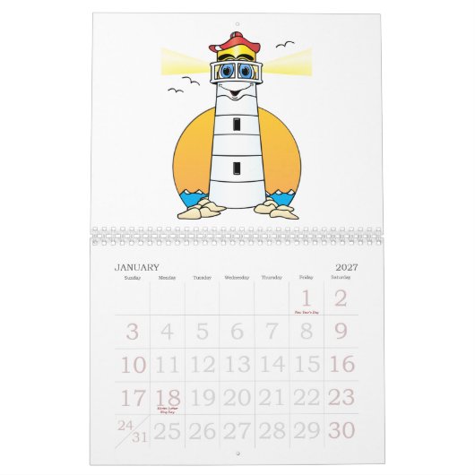 Calendrier du phare du dessin (Jan 2027)