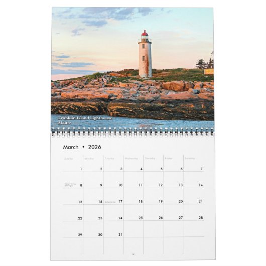 Calendrier du phare LighthouseGuy.com 2019 (Mar 2026)