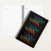 Calendrier du planificateur RAINBOW LOVE II 5.5x8. (Devant avec enveloppe)