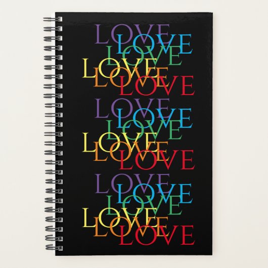 Calendrier du planificateur RAINBOW LOVE II 5.5x8. (Devant)