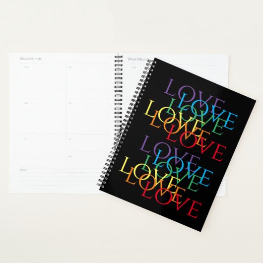 Calendrier du planificateur RAINBOW LOVE II 8x11 (Devant avec enveloppe)