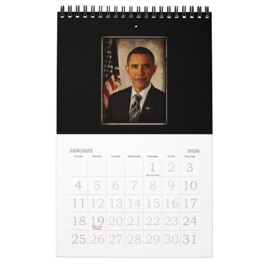 Calendrier du Président Obama et des photos de fam (Jan 2026)