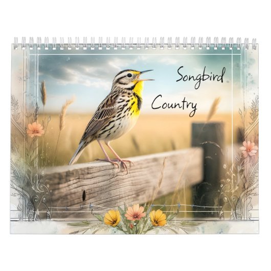 Calendrier du style d'aquarelle du pays Songbird (Protection)
