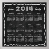 Calendrier du tableau noir de l'année 2014 (Devant)