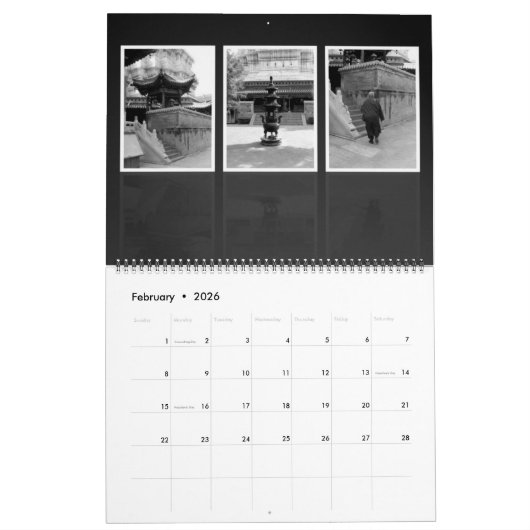 Calendrier du temple bouddhiste (Feb 2026)