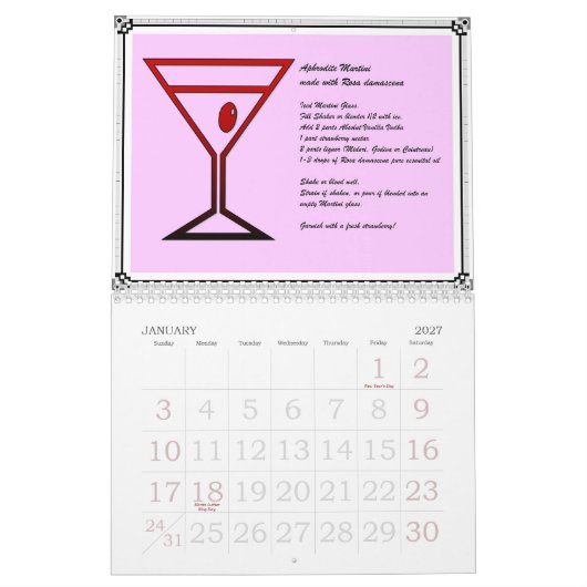 Calendrier du temps 2010 de cocktail (Jan 2027)