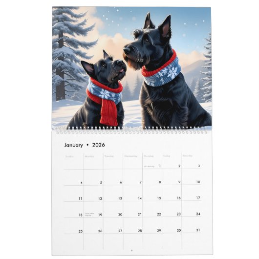 CALENDRIER DU TERRIER ÉCOSSE 2026 (Jan 2026)