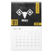 Calendrier du zodiaque védique - Art Rashi géométr (Jan 2026)