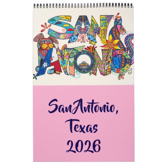 Calendrier d'une seule page de San Antonio (Protection)