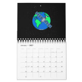 Calendrier Earth and satellite dans l'espace (Jan 2027)