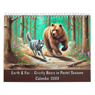 Calendrier Earth & Fur – Grizzlis en saisons pastel