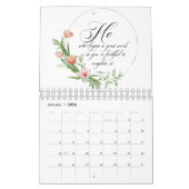 Calendrier Écriture et fleurs (Jan 2026)