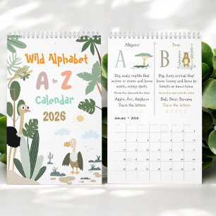 Calendrier Éducatif ABC Animaux Sauvages Alphabet