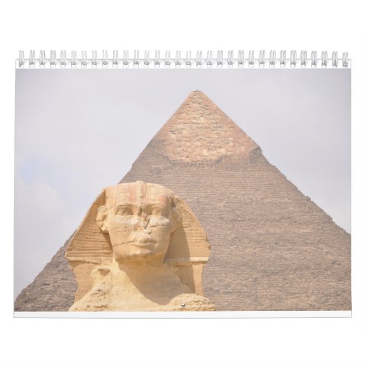 Calendrier Égypte antique avec Pyramides, Temples du Sphinx (Protection)