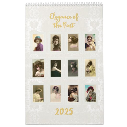 Calendrier Élégance des cartes postales vintages du passé (Protection)