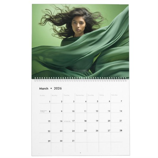 Calendrier Élégance en mouvement (Mar 2026)