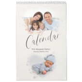 Calendrier Elégant Aquarelle Script Multi Photo Calendar (Protection)
