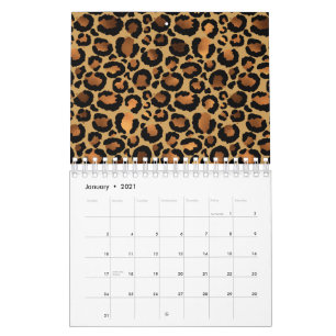 Calendrier Elegant Brown Leopard Spots Wild Animal Glam