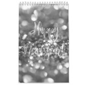 Calendrier Élégant Faux Argent Gris Typographie Script Modern (Protection)