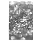 Calendrier Élégant Faux Argent Gris Typographie Script Modern (Jan 2026)