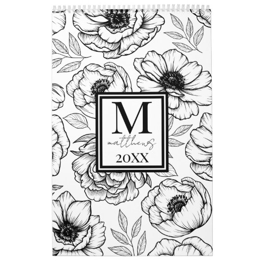 Calendrier Élégant floral botanique illustré (Protection)