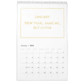 Calendrier Elegant Gold Cute Quote Calendar 2026 (Jan 2026)
